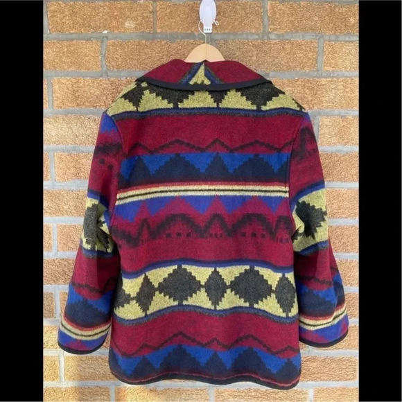 LADY SUZETTE Vintage Wool Dartmouth
Fabric Southwestern Native Jacket Coat XL - Picture 8 of 10